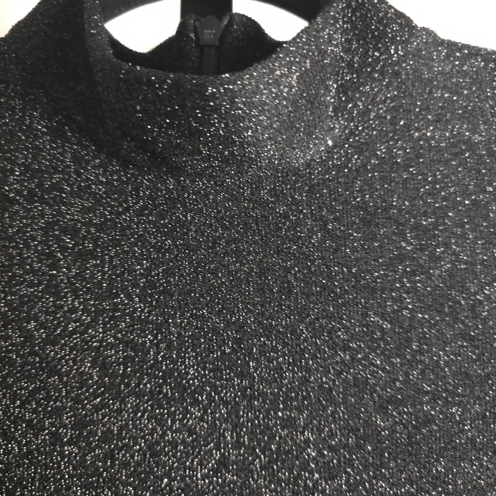 Ganni Baxter Sparkle Mock Neck Maxi Dress Brown Black Metallic Long Sleeve XS/S - Picture 7 of 11